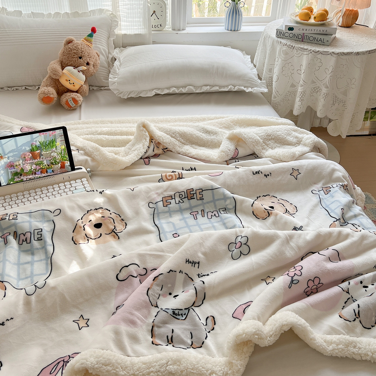 91家纺网 家纺一手货源 找家纺 耀悦家纺 2025新款毛毯带拉链被套两用加厚高克重牛奶绒毯子羊羔绒 春日计划