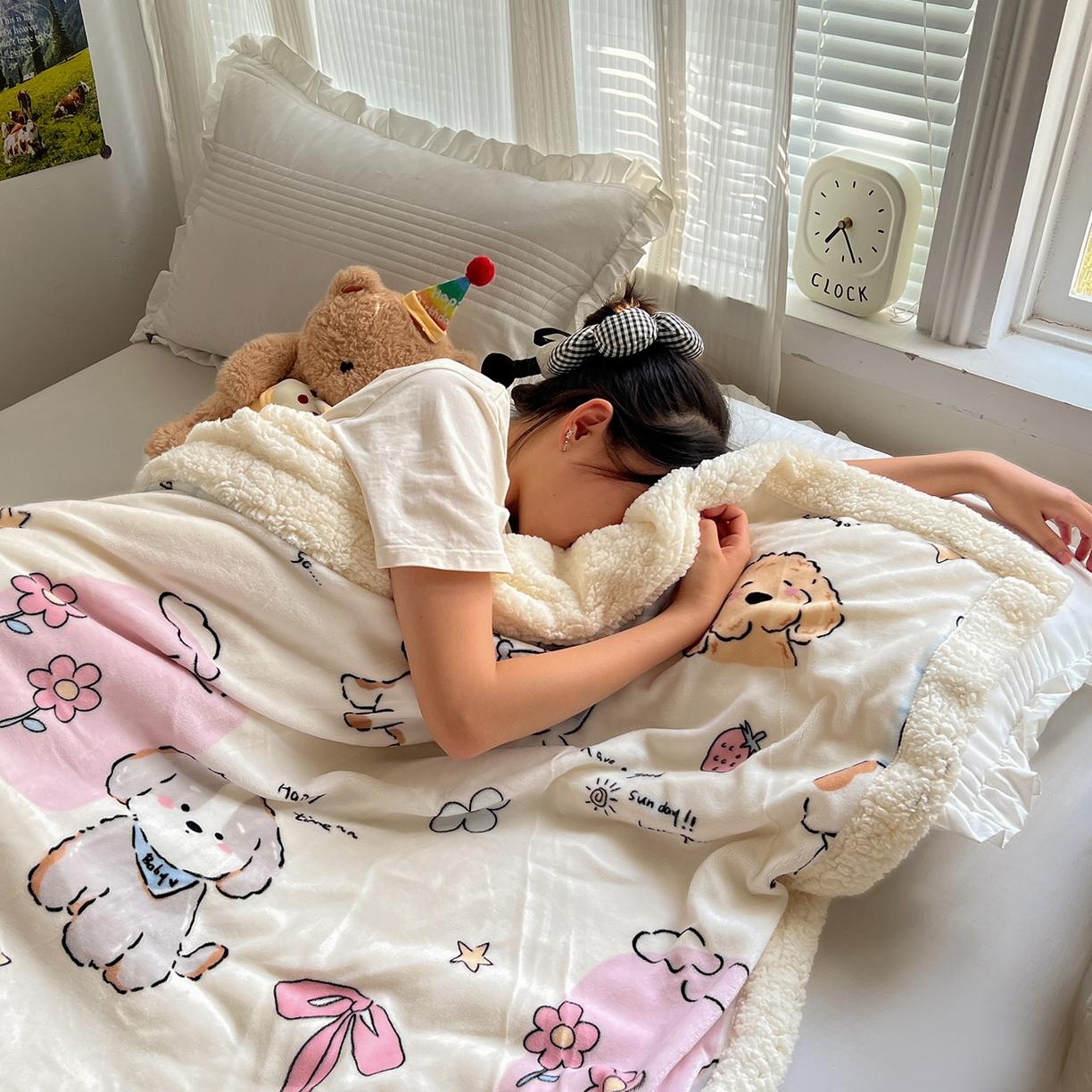 91家纺网 家纺一手货源 找家纺 耀悦家纺 2025新款毛毯带拉链被套两用加厚高克重牛奶绒毯子羊羔绒 春日计划