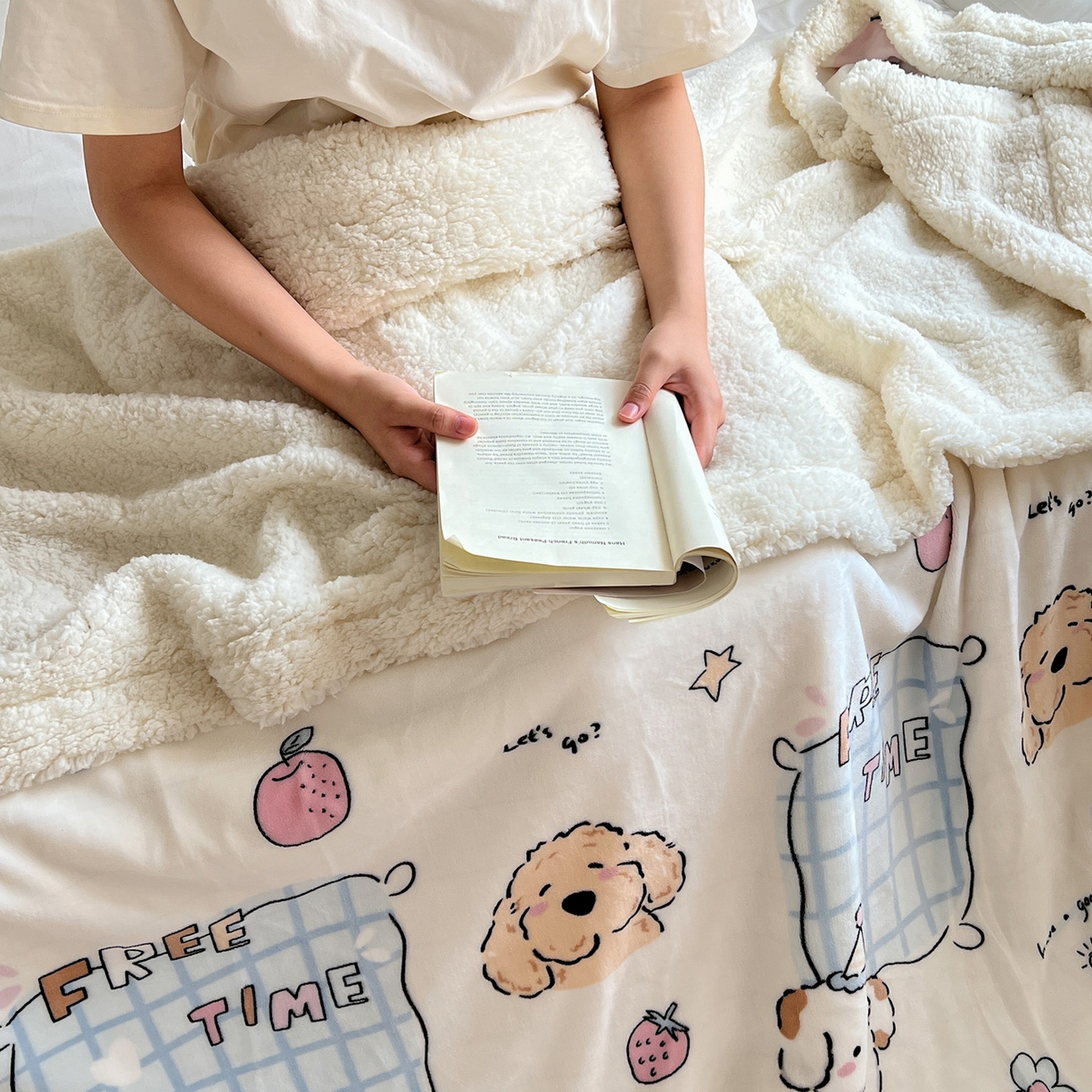 91家纺网 家纺一手货源 找家纺 耀悦家纺 2025新款毛毯带拉链被套两用加厚高克重牛奶绒毯子羊羔绒 春日计划