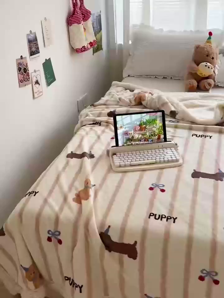 91家纺网 家纺一手货源 找家纺 耀悦家纺 2025新款毛毯带拉链被套两用加厚高克重牛奶绒毯子羊羔绒 条纹优雅修狗