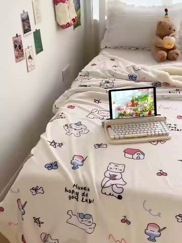 91家纺网 家纺一手货源 找家纺 耀悦家纺 2025新款毛毯带拉链被套两用加厚高克重牛奶绒毯子羊羔绒 五角星小猫