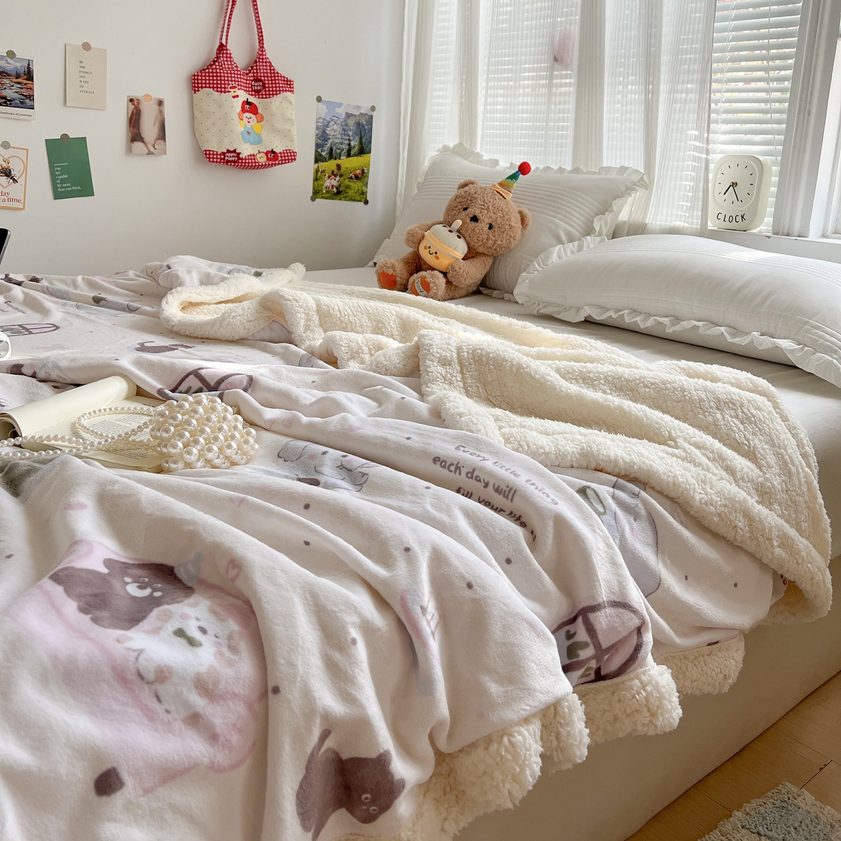 91家纺网 家纺一手货源 找家纺 耀悦家纺 2025新款毛毯带拉链被套两用加厚高克重牛奶绒毯子羊羔绒 小象的生日聚会