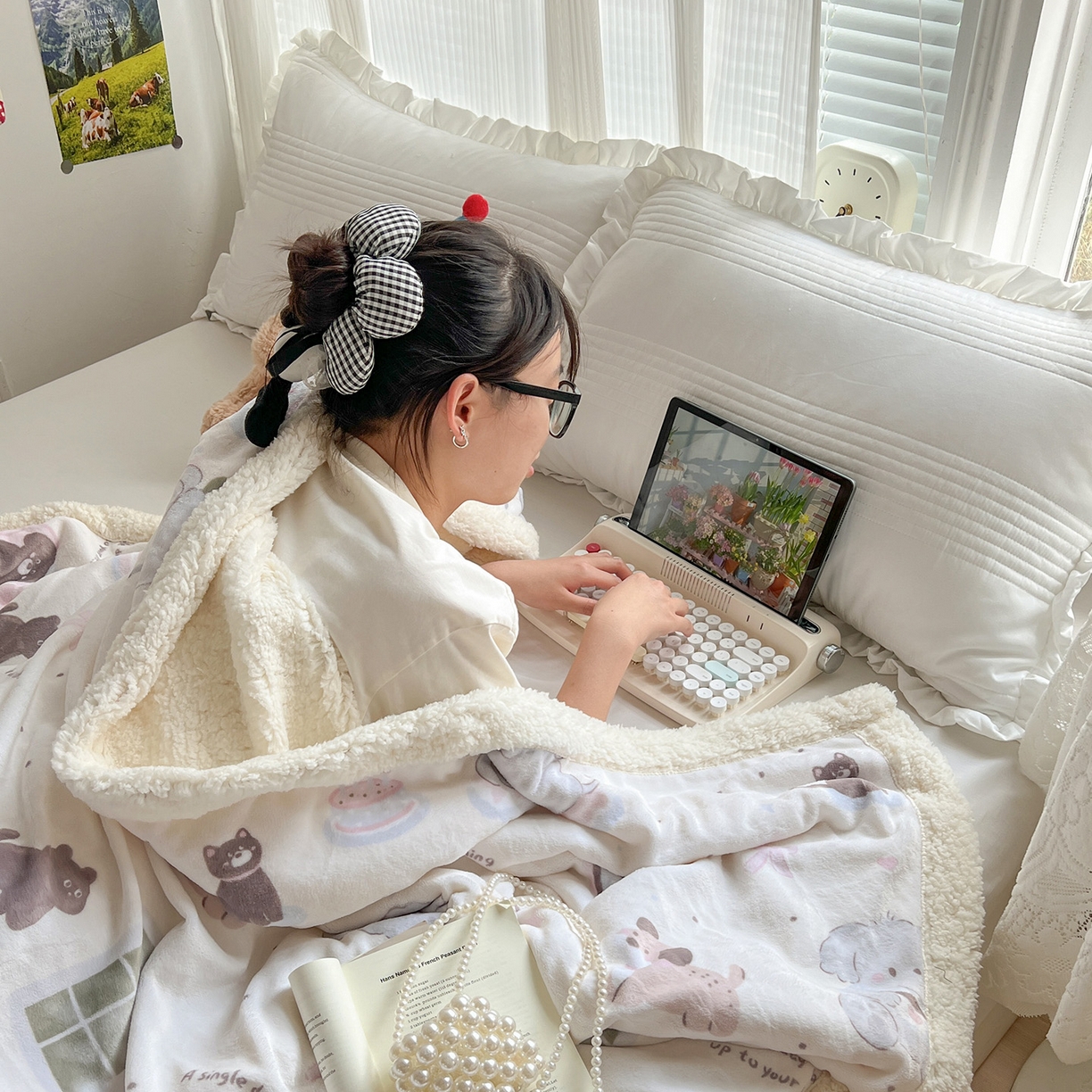 91家纺网 家纺一手货源 找家纺 耀悦家纺 2025新款毛毯带拉链被套两用加厚高克重牛奶绒毯子羊羔绒 小象的生日聚会