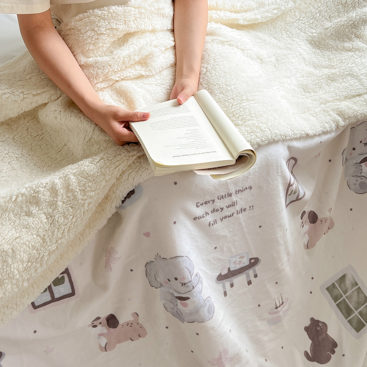 91家纺网 家纺一手货源 找家纺 耀悦家纺 2025新款毛毯带拉链被套两用加厚高克重牛奶绒毯子羊羔绒 小象的生日聚会