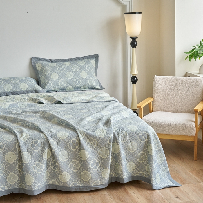 91家纺网 家纺一手货源 找家纺 （总）棠薇家纺 2025新款小清新三层纱毛巾被夏被