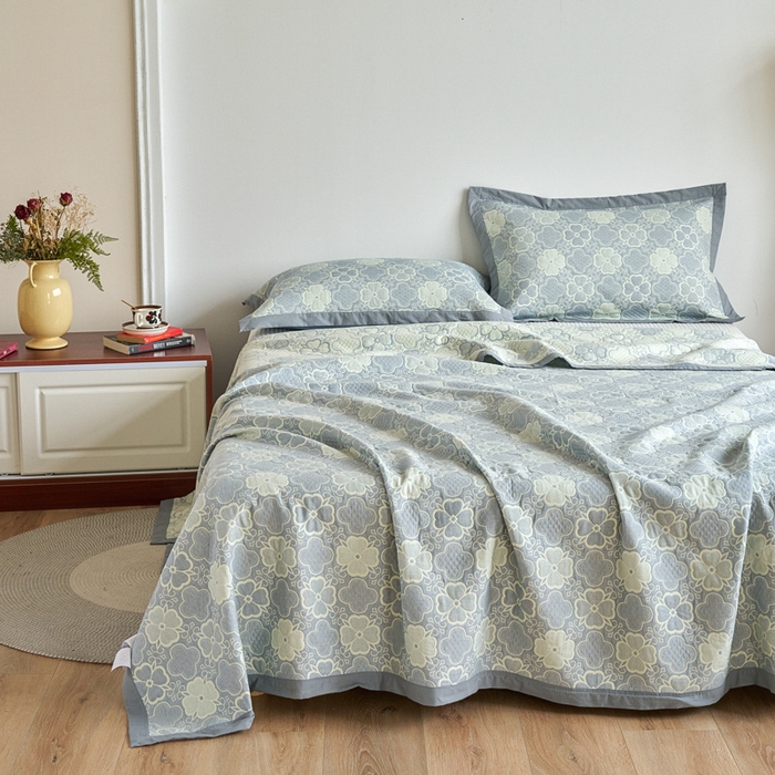 91家纺网 家纺一手货源 找家纺 （总）棠薇家纺 2025新款小清新三层纱毛巾被夏被