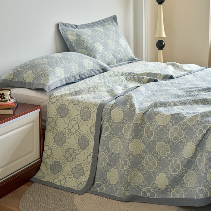 91家纺网 家纺一手货源 找家纺 （总）棠薇家纺 2025新款小清新三层纱毛巾被夏被