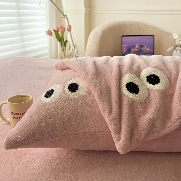 悦织湾家纺 2025新款牛奶绒纯色单品枕套冬季加厚保暖透气轻奢时尚卡通枕套单品枕套枕套单件 牛奶绒豆沙