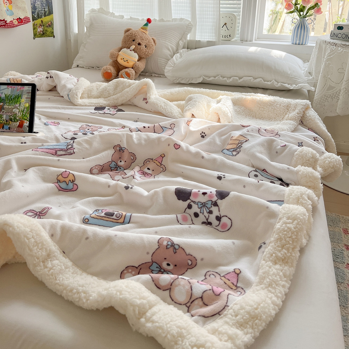 91家纺网 家纺一手货源 找家纺 耀悦家纺 2025新款毛毯带拉链被套两用加厚高克重牛奶绒毯子羊羔绒 音乐与美食的周末