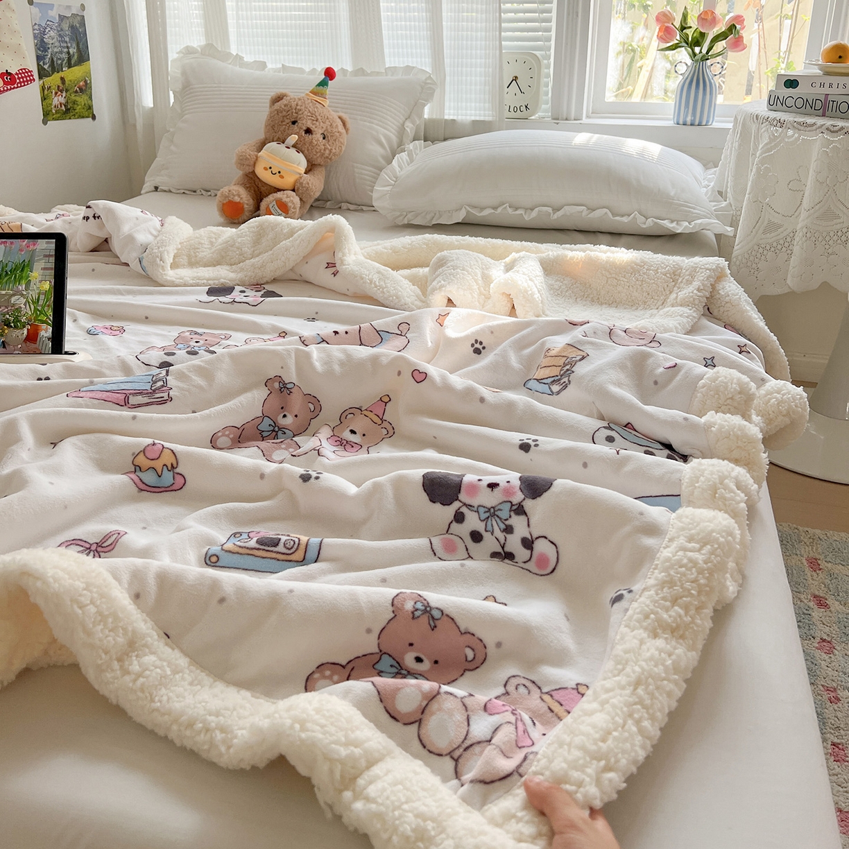 91家纺网 家纺一手货源 找家纺 耀悦家纺 2025新款毛毯带拉链被套两用加厚高克重牛奶绒毯子羊羔绒 音乐与美食的周末