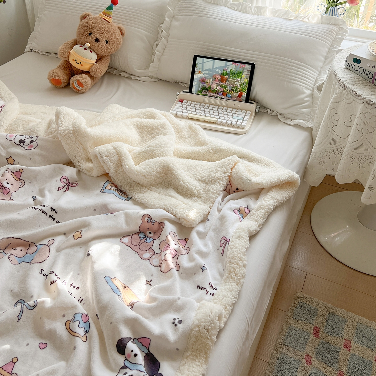 91家纺网 家纺一手货源 找家纺 耀悦家纺 2025新款毛毯带拉链被套两用加厚高克重牛奶绒毯子羊羔绒 音乐与美食的周末