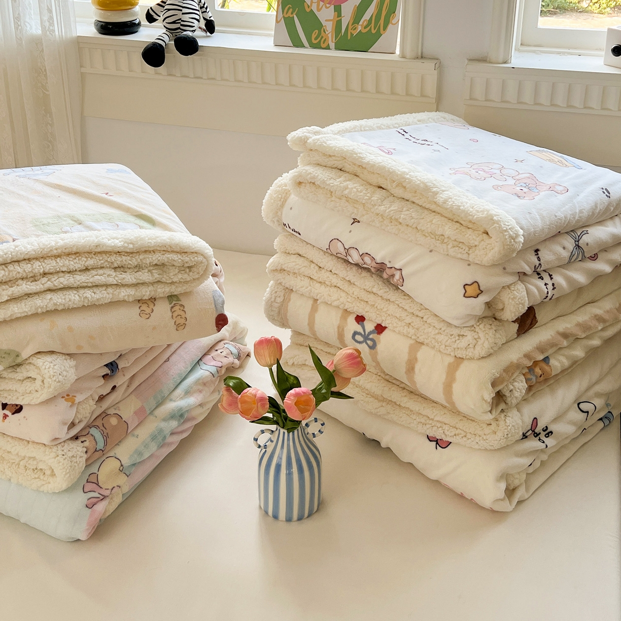 91家纺网 家纺一手货源 找家纺 耀悦家纺 2025新款毛毯带拉链被套两用加厚高克重牛奶绒毯子羊羔绒 组合