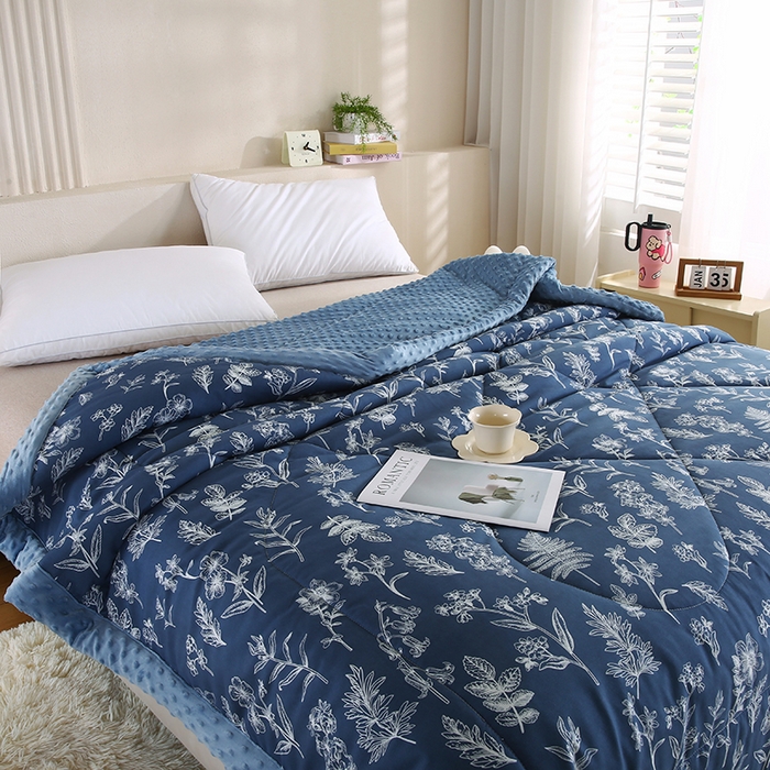 91家纺网 家纺一手货源 找家纺 欧朵 2025新款A类水洗棉豆豆绒被子冬被大豆被芯春秋被冬被 幼儿园 学生宿舍 四季被空调被子暗香疏影