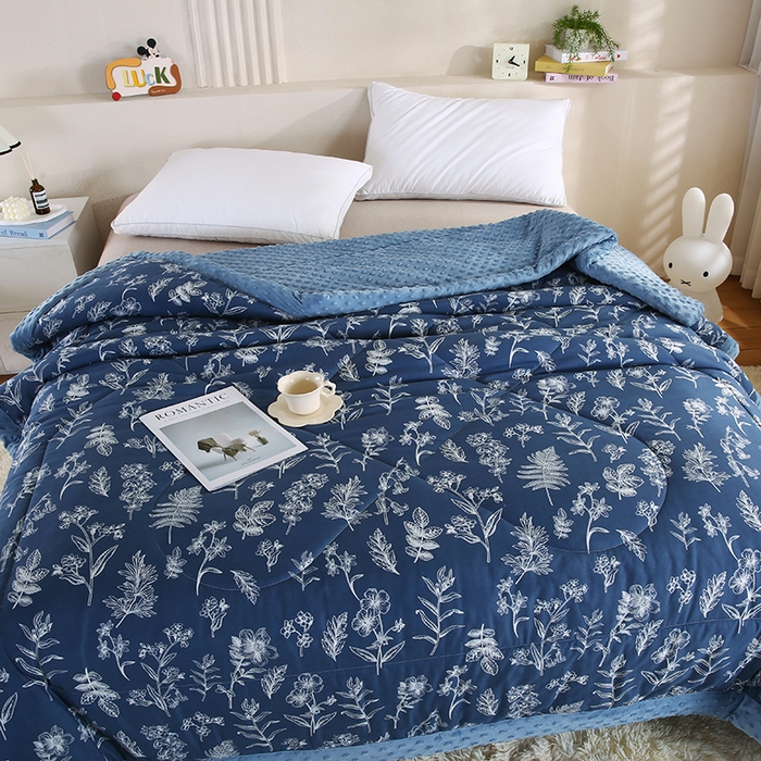 91家纺网 家纺一手货源 找家纺 欧朵 2025新款A类水洗棉豆豆绒被子冬被大豆被芯春秋被冬被 幼儿园 学生宿舍 四季被空调被子暗香疏影