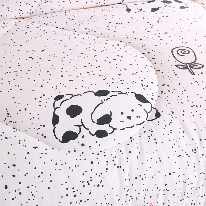 91家纺网 家纺一手货源 找家纺 欧朵 2025新款A类水洗棉豆豆绒被子冬被大豆被芯春秋被冬被 幼儿园 学生宿舍 四季被空调被子斑点狗