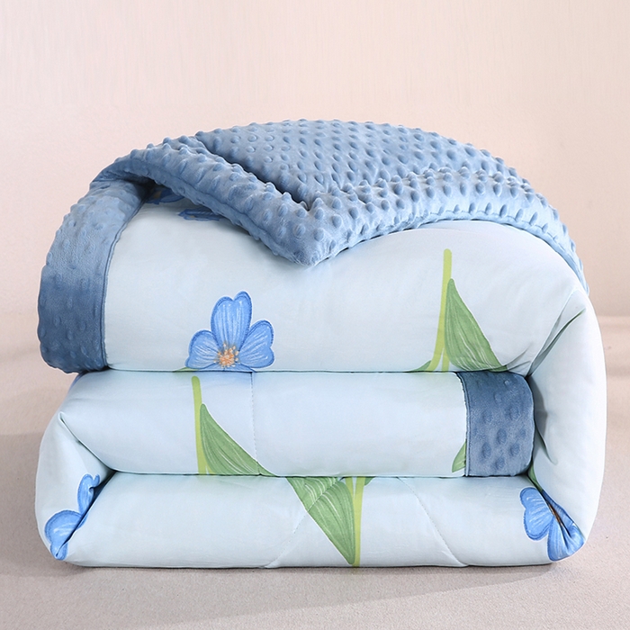 91家纺网 家纺一手货源 找家纺 欧朵 2025新款A类水洗棉豆豆绒被子冬被大豆被芯春秋被冬被 幼儿园 学生宿舍 四季被空调被子缤纷花朵