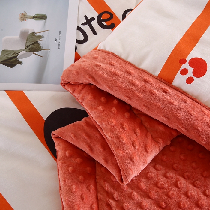 91家纺网 家纺一手货源 找家纺 欧朵 2025新款A类水洗棉豆豆绒被子冬被大豆被芯春秋被冬被 幼儿园 学生宿舍 四季被空调被子黑喵