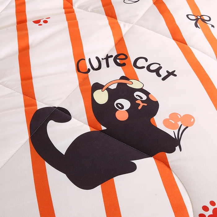 91家纺网 家纺一手货源 找家纺 欧朵 2025新款A类水洗棉豆豆绒被子冬被大豆被芯春秋被冬被 幼儿园 学生宿舍 四季被空调被子黑喵