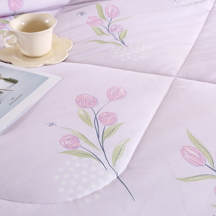 91家纺网 家纺一手货源 找家纺 欧朵 2025新款A类水洗棉豆豆绒被子冬被大豆被芯春秋被冬被 幼儿园 学生宿舍 四季被空调被子花漫雨露