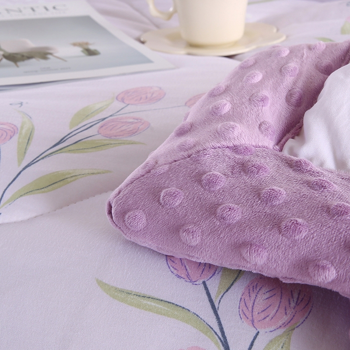 91家纺网 家纺一手货源 找家纺 欧朵 2025新款A类水洗棉豆豆绒被子冬被大豆被芯春秋被冬被 幼儿园 学生宿舍 四季被空调被子花漫雨露