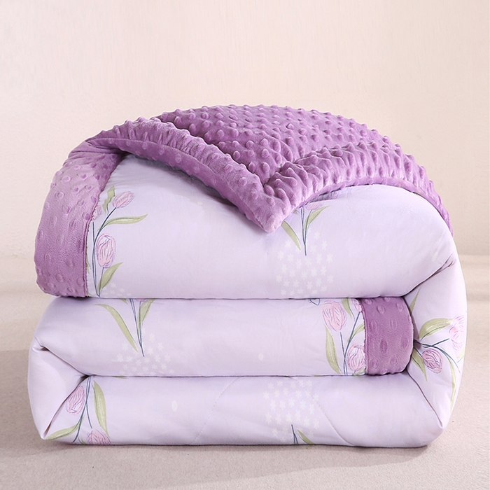 91家纺网 家纺一手货源 找家纺 欧朵 2025新款A类水洗棉豆豆绒被子冬被大豆被芯春秋被冬被 幼儿园 学生宿舍 四季被空调被子花漫雨露