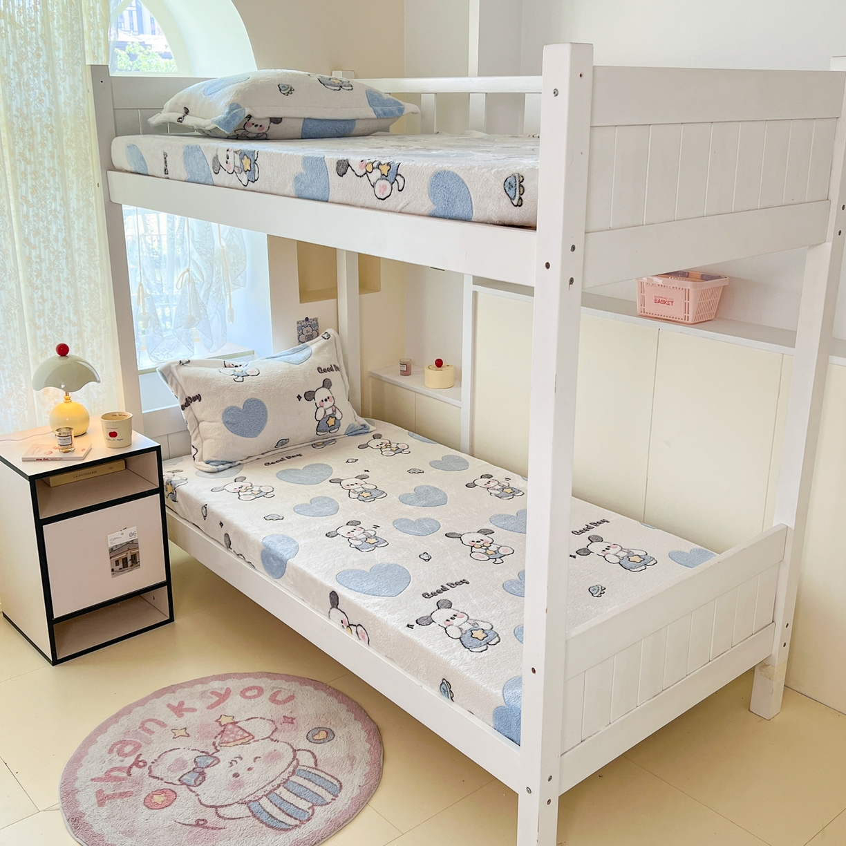 91家纺网 家纺一手货源 找家纺 川悦生活 2025新款雪花绒宿舍单床笠 床笠快乐西高地