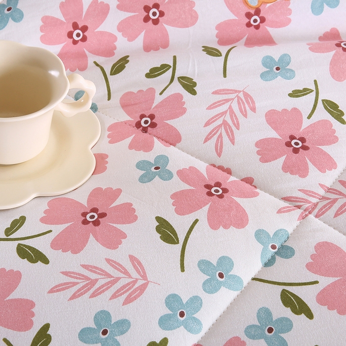 91家纺网 家纺一手货源 找家纺 欧朵 2025新款A类水洗棉豆豆绒被子冬被大豆被芯春秋被冬被 幼儿园 学生宿舍 四季被空调被子花漾