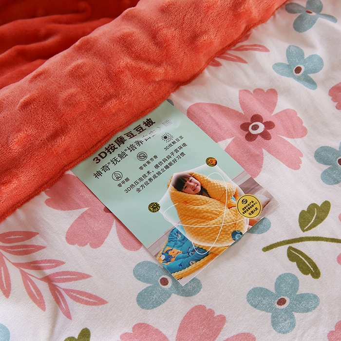 91家纺网 家纺一手货源 找家纺 欧朵 2025新款A类水洗棉豆豆绒被子冬被大豆被芯春秋被冬被 幼儿园 学生宿舍 四季被空调被子花漾