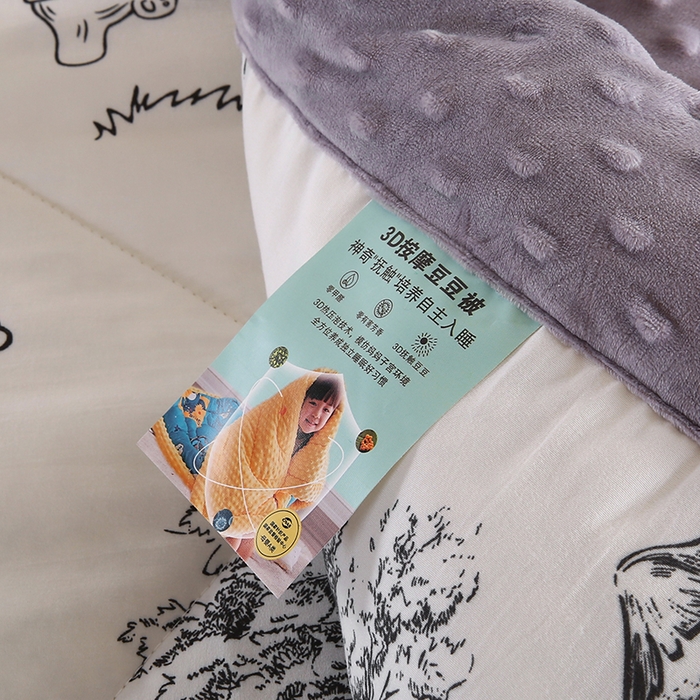 91家纺网 家纺一手货源 找家纺 欧朵 2025新款A类水洗棉豆豆绒被子冬被大豆被芯春秋被冬被 幼儿园 学生宿舍 四季被空调被子江南墨色