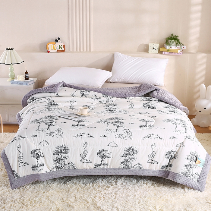 欧朵 2025新款A类水洗棉豆豆绒被子冬被大豆被芯春秋被冬被 幼儿园 学生宿舍 四季被空调被子江南墨色