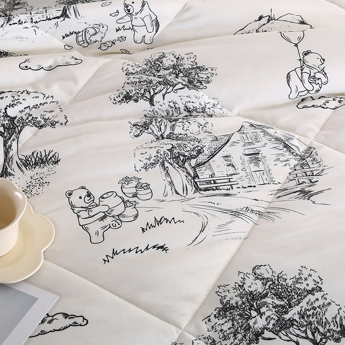 91家纺网 家纺一手货源 找家纺 欧朵 2025新款A类水洗棉豆豆绒被子冬被大豆被芯春秋被冬被 幼儿园 学生宿舍 四季被空调被子江南墨色