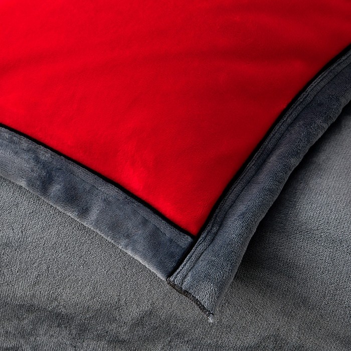 91家纺网 家纺一手货源 找家纺 馨梦缘-2025新款牛奶绒四件套 大红+深灰