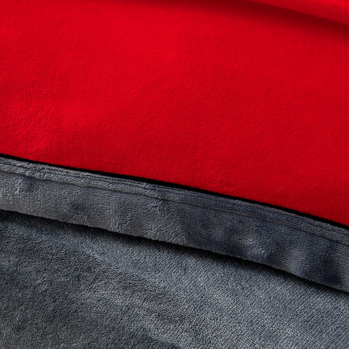 91家纺网 家纺一手货源 找家纺 馨梦缘-2025新款牛奶绒四件套 大红+深灰