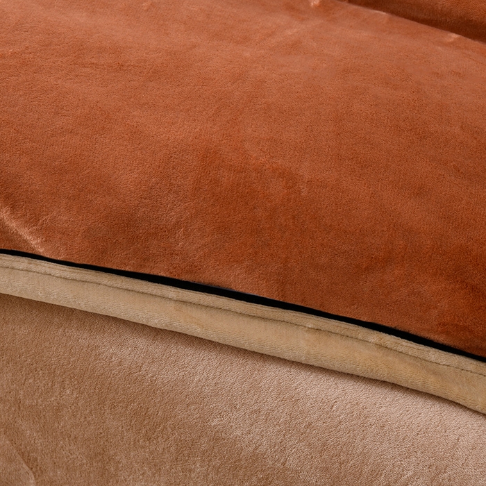 91家纺网 家纺一手货源 找家纺 馨梦缘-2025新款牛奶绒四件套 焦糖+杏色