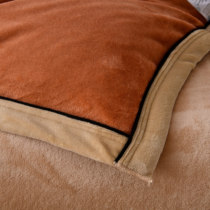 91家纺网 家纺一手货源 找家纺 馨梦缘-2025新款牛奶绒四件套 焦糖+杏色