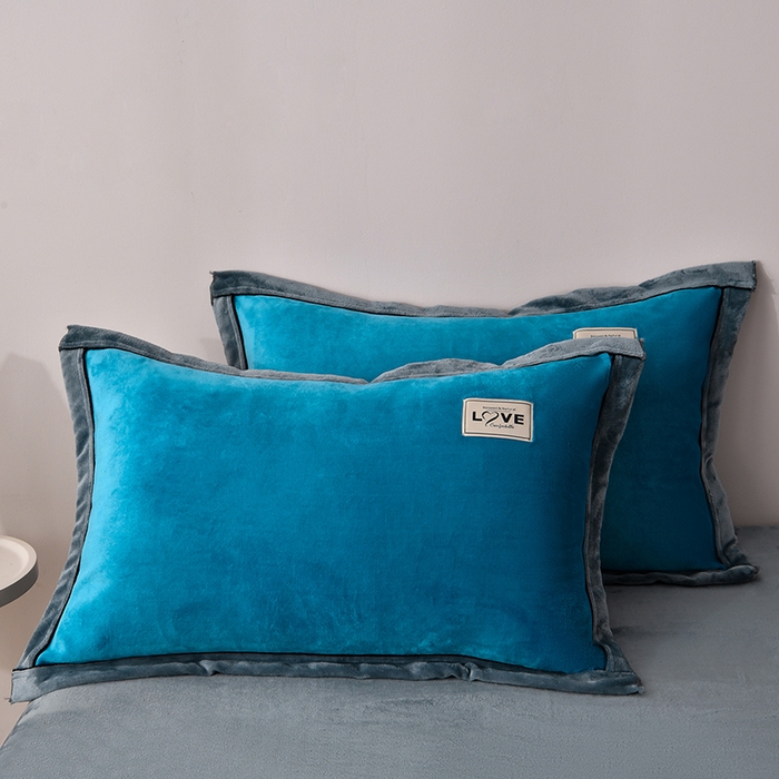 91家纺网 家纺一手货源 找家纺 馨梦缘-2025新款牛奶绒四件套 爵士蓝+深灰