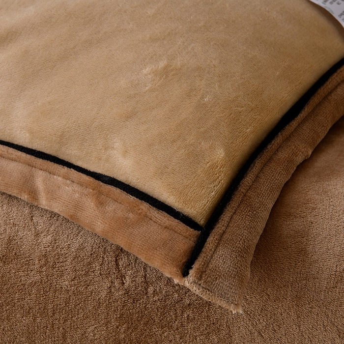 91家纺网 家纺一手货源 找家纺 馨梦缘-2025新款牛奶绒四件套 米驼+深驼