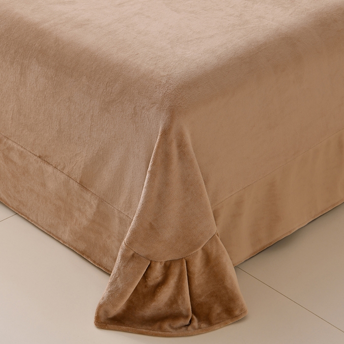 91家纺网 家纺一手货源 找家纺 馨梦缘-2025新款牛奶绒四件套 米驼+深驼