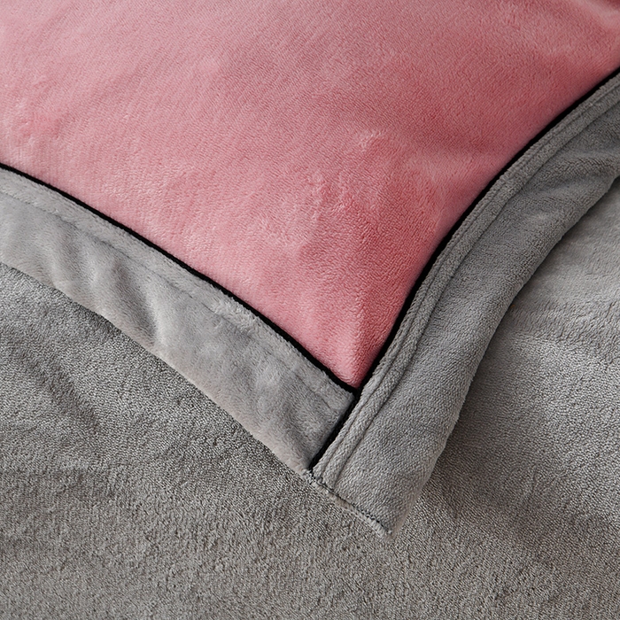 91家纺网 家纺一手货源 找家纺 馨梦缘-2025新款牛奶绒四件套 浅豆沙+浅灰