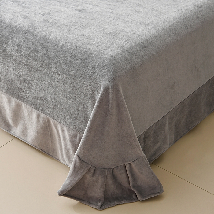 91家纺网 家纺一手货源 找家纺 馨梦缘-2025新款牛奶绒四件套 浅豆沙+浅灰