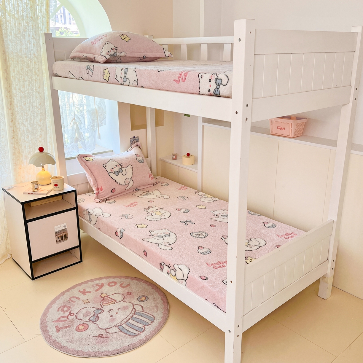 91家纺网 家纺一手货源 找家纺 川悦生活 2025新款雪花绒宿舍单床笠 床笠甜梦小猫