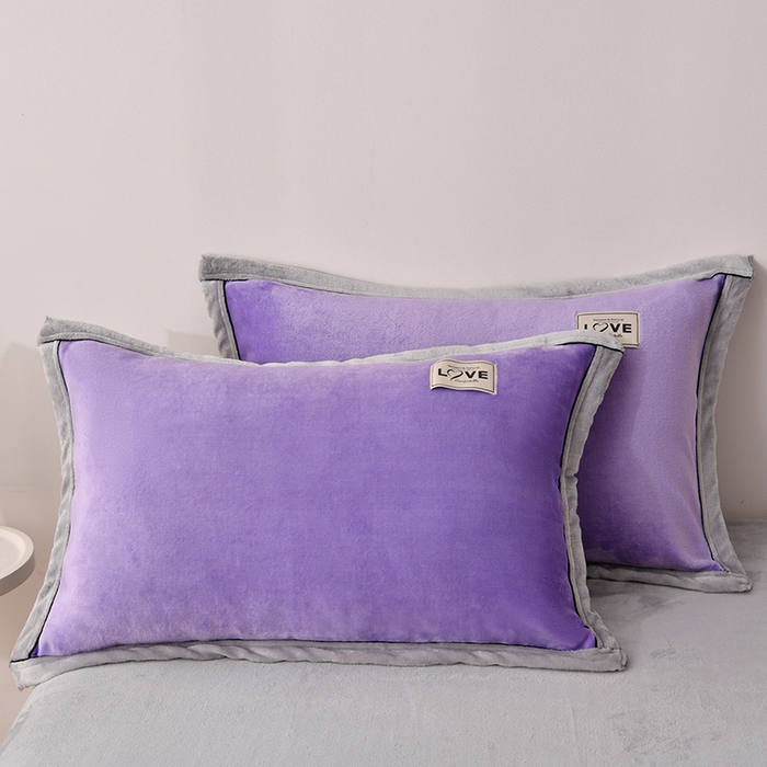 91家纺网 家纺一手货源 找家纺 馨梦缘-2025新款牛奶绒四件套 香芋紫+浅灰