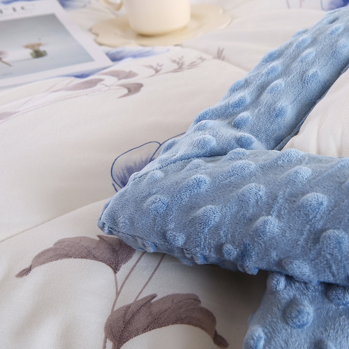 91家纺网 家纺一手货源 找家纺 欧朵 2025新款A类水洗棉豆豆绒被子冬被大豆被芯春秋被冬被 幼儿园 学生宿舍 四季被空调被子墨妍