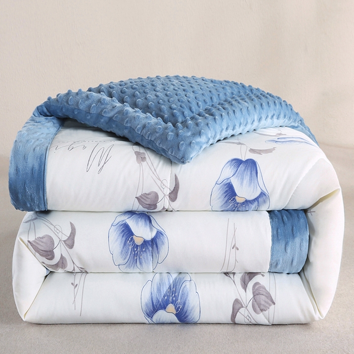 91家纺网 家纺一手货源 找家纺 欧朵 2025新款A类水洗棉豆豆绒被子冬被大豆被芯春秋被冬被 幼儿园 学生宿舍 四季被空调被子墨妍