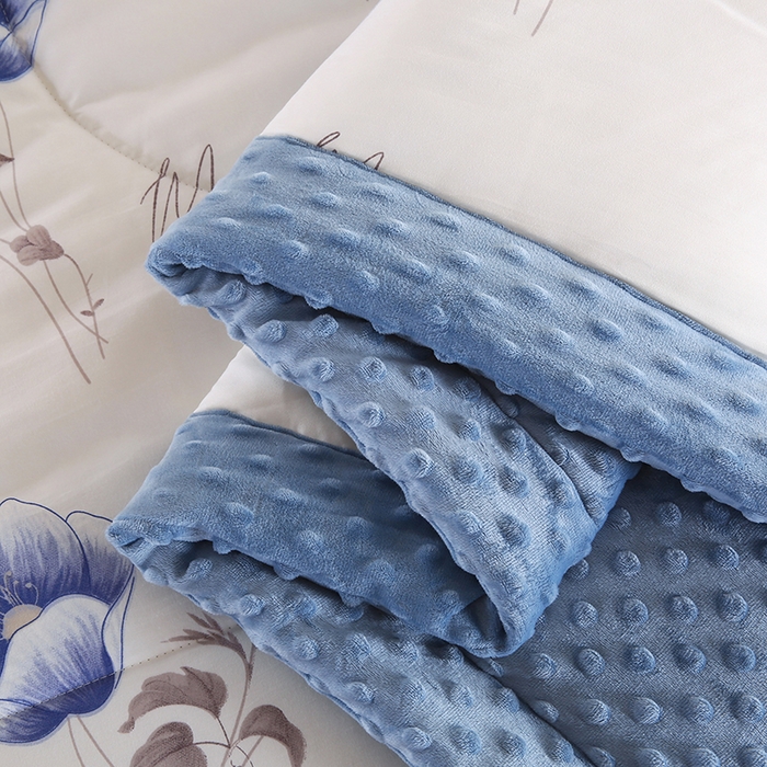 91家纺网 家纺一手货源 找家纺 欧朵 2025新款A类水洗棉豆豆绒被子冬被大豆被芯春秋被冬被 幼儿园 学生宿舍 四季被空调被子墨妍