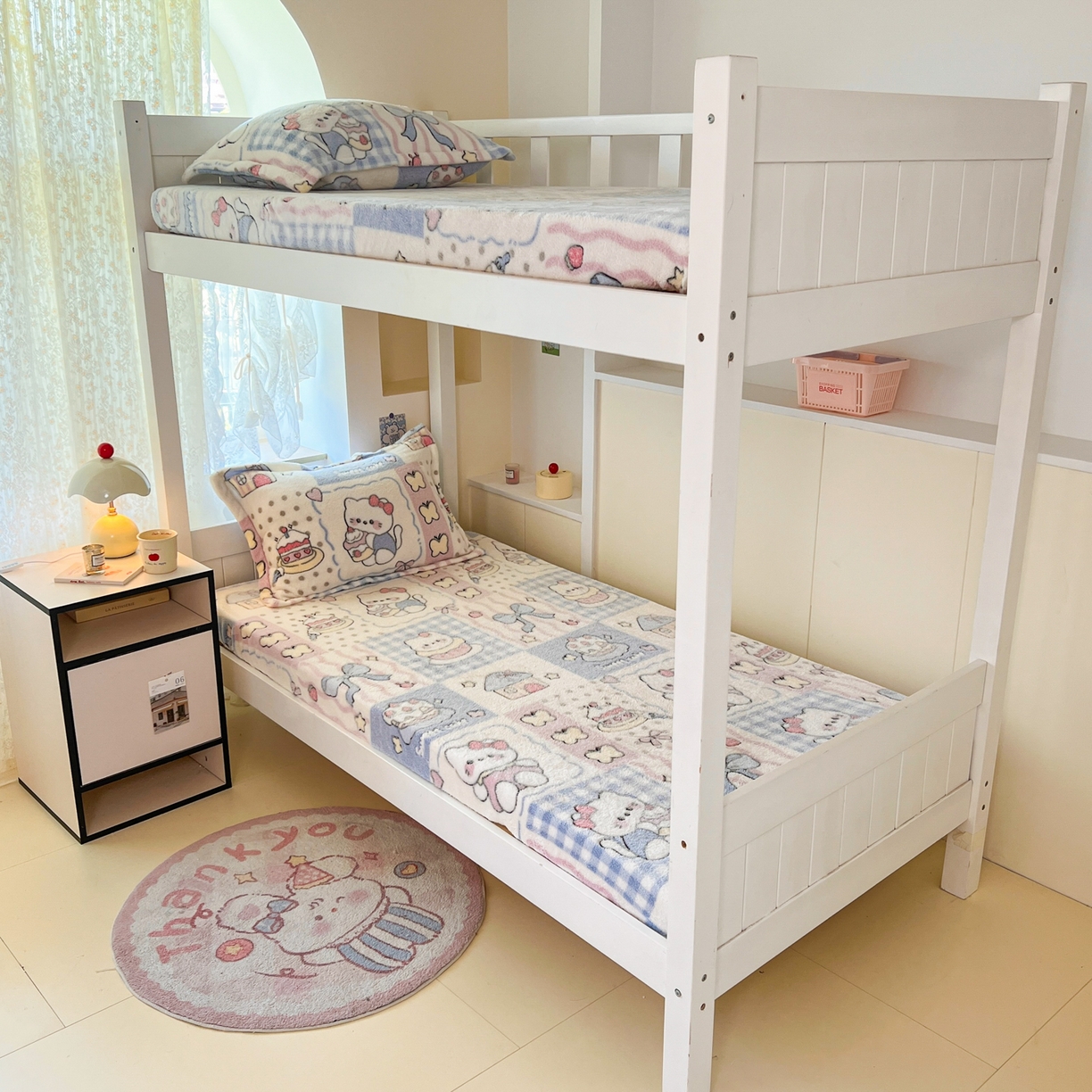 91家纺网 家纺一手货源 找家纺 川悦生活 2025新款雪花绒宿舍单床笠 床笠小喵甜心