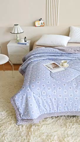 91家纺网 家纺一手货源 找家纺 欧朵 2025新款A类水洗棉豆豆绒被子冬被大豆被芯春秋被冬被 幼儿园 学生宿舍 四季被空调被子朴雅