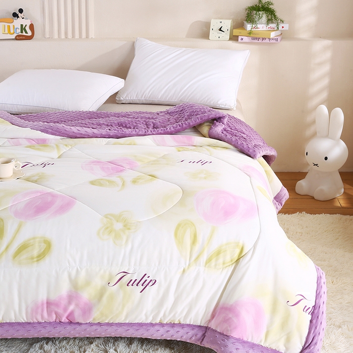 91家纺网 家纺一手货源 找家纺 欧朵 2025新款A类水洗棉豆豆绒被子冬被大豆被芯春秋被冬被 幼儿园 学生宿舍 四季被空调被子浅梦