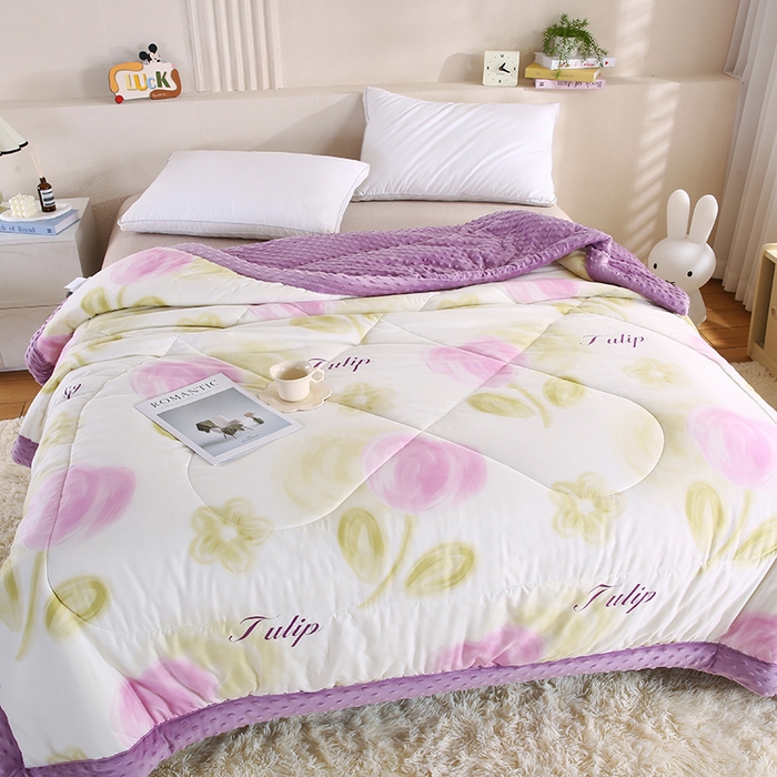 91家纺网 家纺一手货源 找家纺 欧朵 2025新款A类水洗棉豆豆绒被子冬被大豆被芯春秋被冬被 幼儿园 学生宿舍 四季被空调被子浅梦