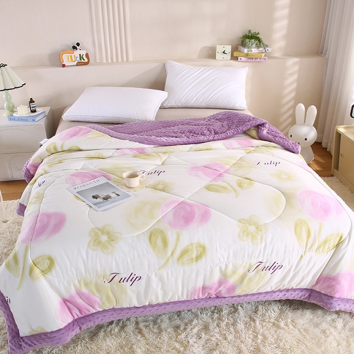 91家纺网 家纺一手货源 找家纺 欧朵 2025新款A类水洗棉豆豆绒被子冬被大豆被芯春秋被冬被 幼儿园 学生宿舍 四季被空调被子浅梦